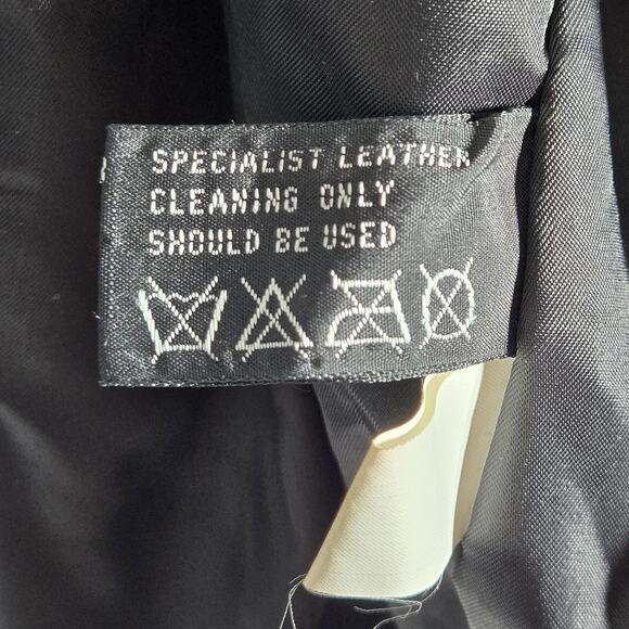 VINTAGE Pelle Leather Jacket Womens Small Black Metallic Fur Collar Bomber 90s - Picture 15 of 16